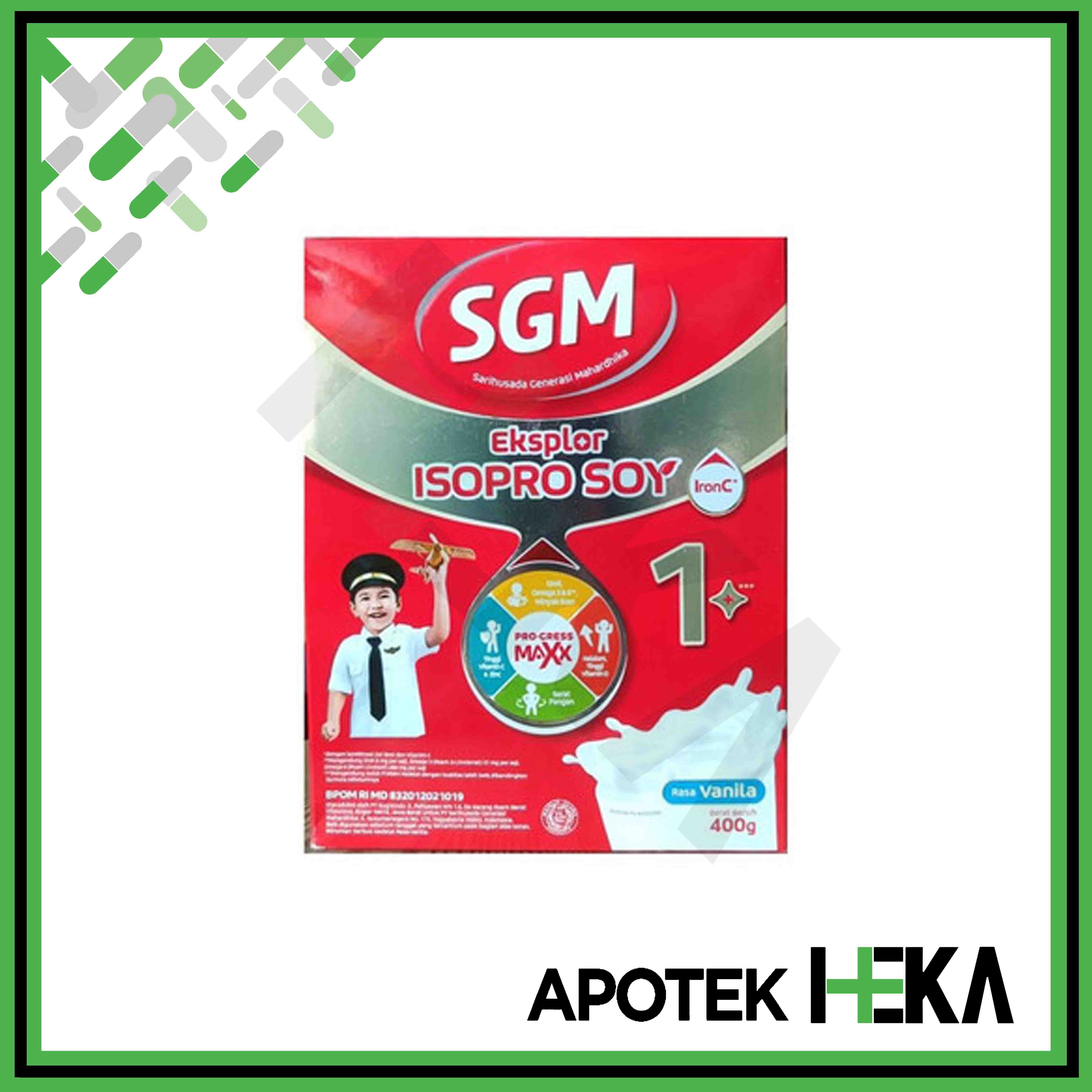 SGM Isopro Soy Eksplor 1+ 400 g - Susu Anak Protein Kedelai Bebas Laktosa