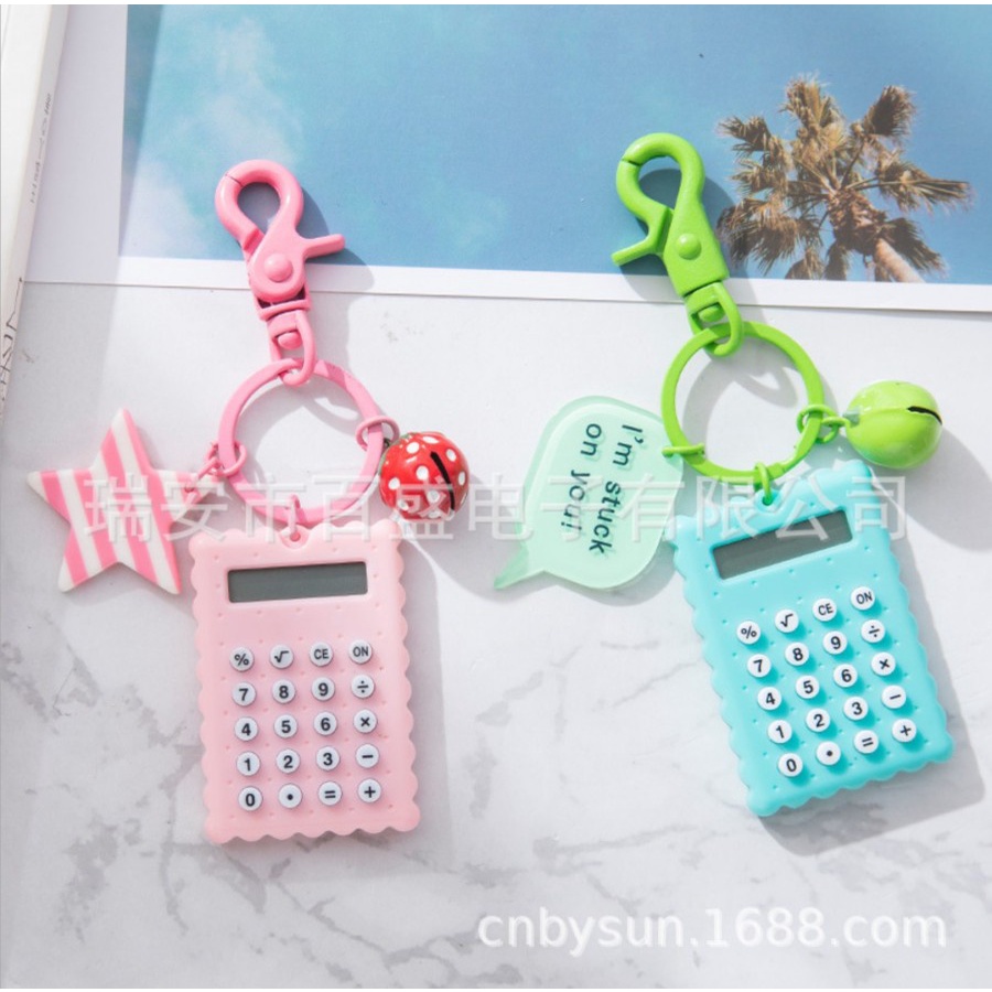 Kalkulator Mini 8 Digit Berdaya Baterai untuk Sekolah & Kantor Warna Random