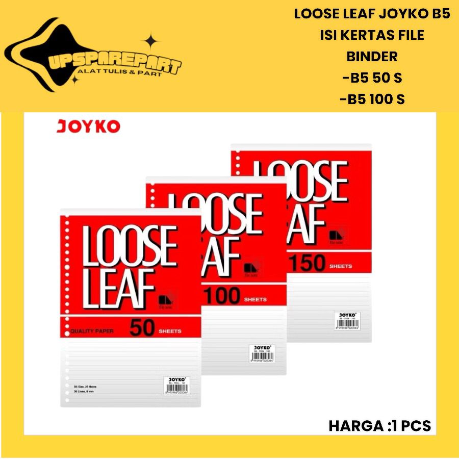 Loose Leaf Joyko B5 Isi Kertas File binder B5 50 S Dan 100 S