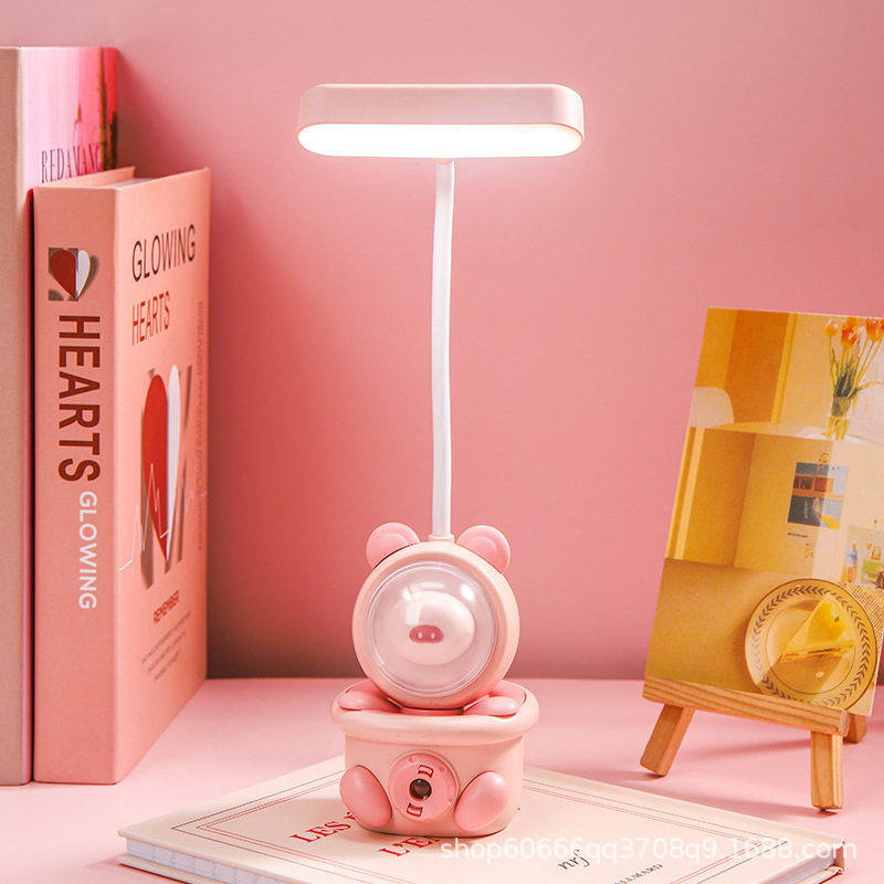 Lampu Led Meja Proyektor/ Rautan Pensil/ Lampu Belajar Karakter / Lampu Meja Desklamp / Lampu Tidur /