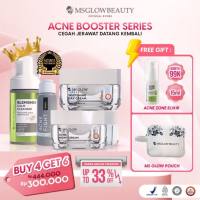 Ms Glow Paket Wajah ISI 5 ( Whitening / Luminous / Acne / Ultimate / White Cell DNA ) Free Essence Mini