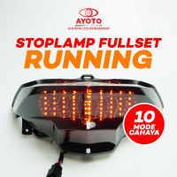 STOPLAMP FULL SET RUNNING LED STANDY 10 MODE MODE LAMPU SEIN SMOOTH RUNNING PEMASANGAN MUDAH SUDAH PNPSTOP