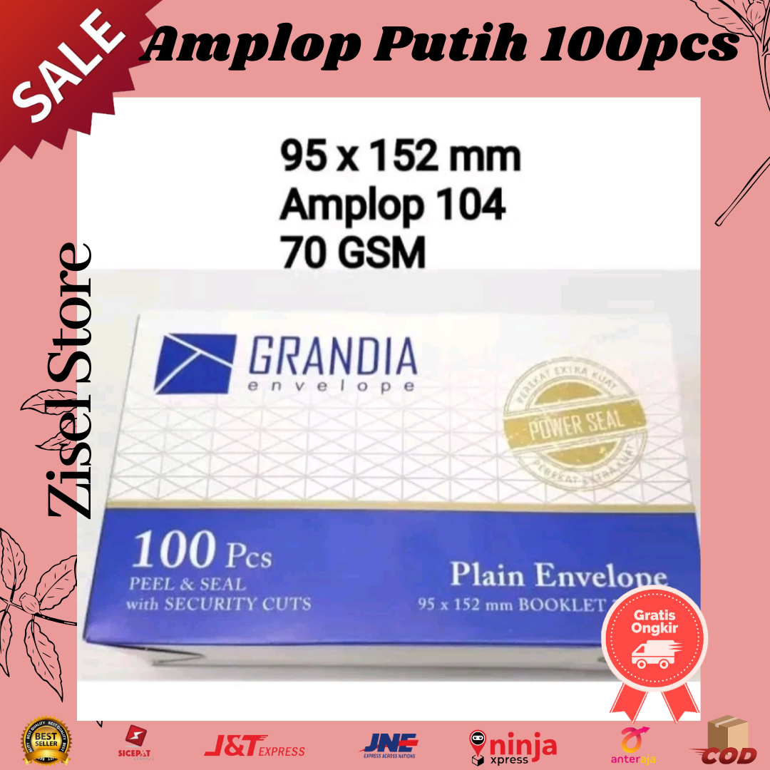 AMPLOP GRADIA 104 AMPLOP PUTIH POLOS PERBOX 100 PCS