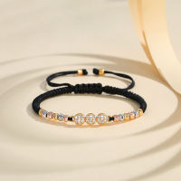 Lanme Jewelry Gelang Kristal Bulat Berlapis Emas untuk Wanita Dewasa dari Baja Anti Karat Aksesoris Fashion Anti Luntur LM757