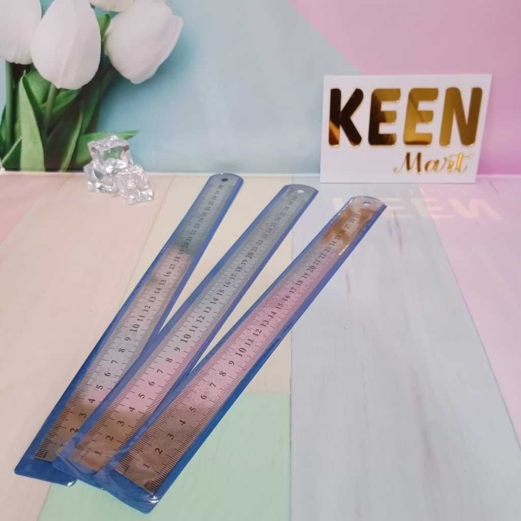 Penggaris BESI POLOS 30 cm/ 15 CM /GARISAN BESI/RULER (BACA KETERANGAN)