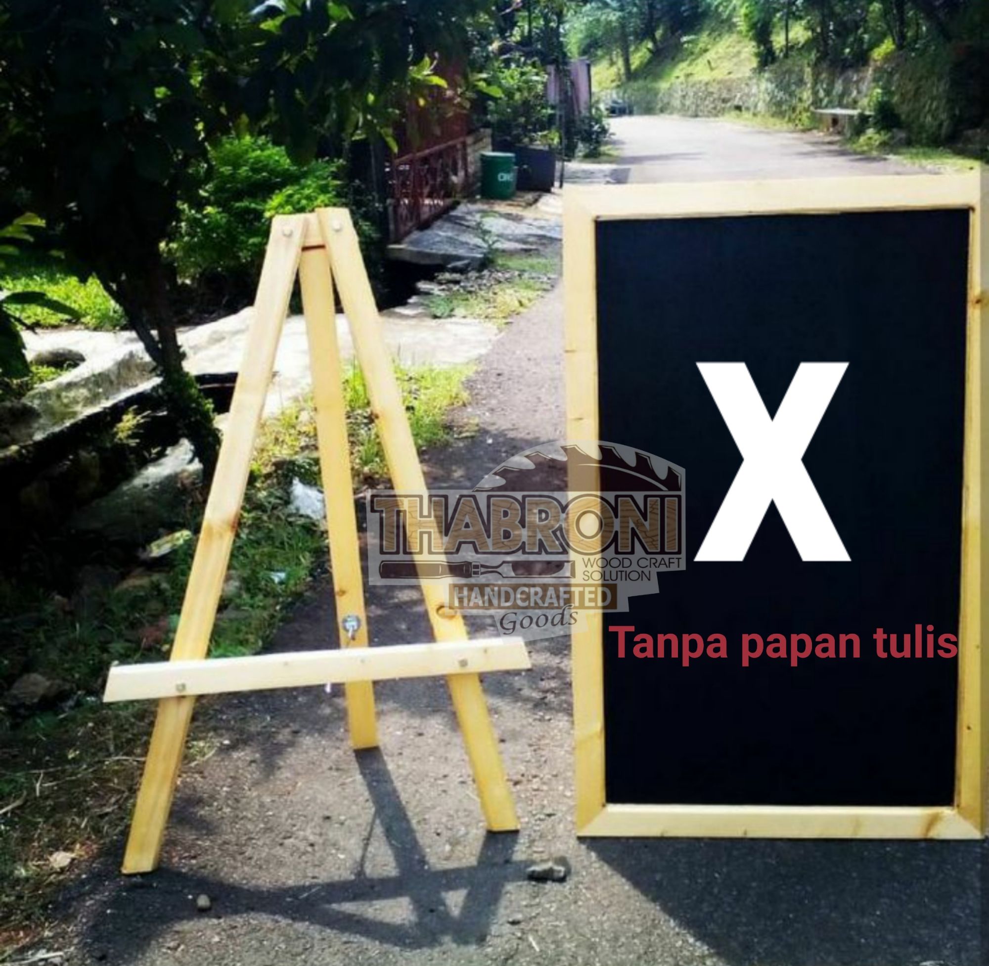 STANDING TRIPOT 75CM KAYU KAKI PENYANGGA PAPAN TULIS KAPUR DEKORASI WEDDING CAFE PAPAN STAND FOTO