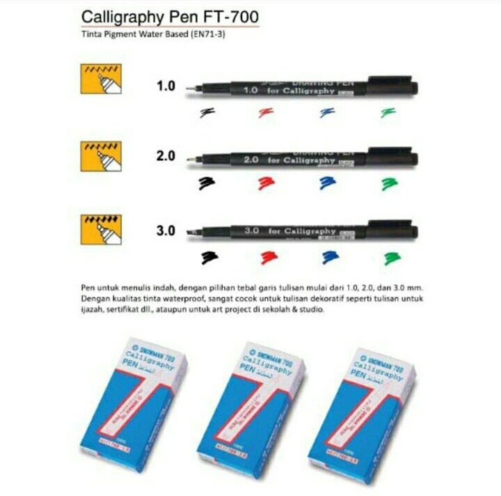 Pulpen Kaligrafi Snowman 700 ( ecer 6 pcs )