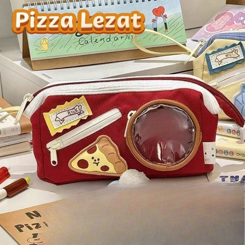 [Penjual Lokal] Free 5PCS Lencana+Pencil Case Tempat Pensil Model Makanan Imut /DIY Serbaguna Kotak Tempat Pensil/ Pizza Lezat/Keju Lucu/Kotak Susu Biru/Tas Pensil Sekolah Besar /Tempat Pensil Itabag/ Wadah Alat Tulis Murah Terbaru