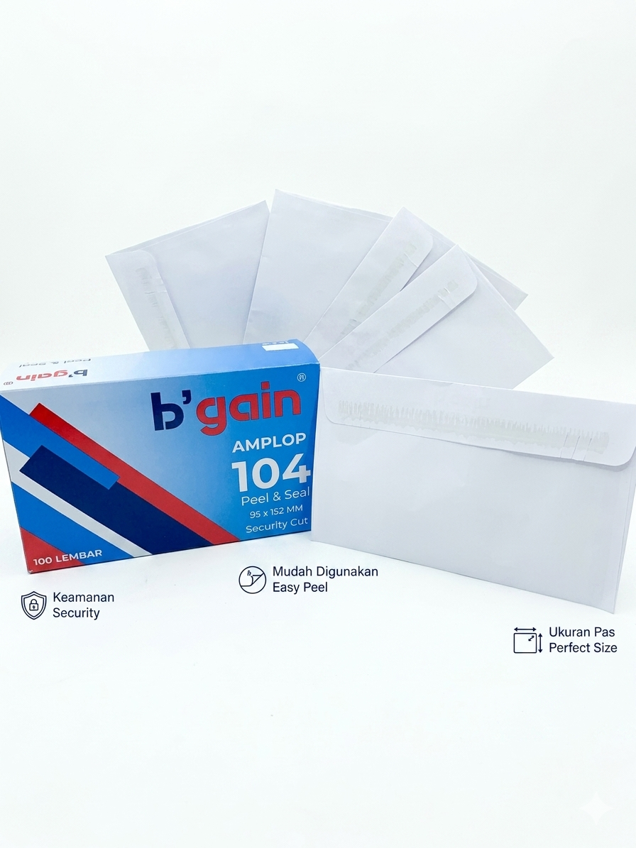 SQUEEZY Amplop Putih No. 104 GRANDIA 95x152mm BGain | Amplop Surat 1 Box Isi 100 Pcs | GR104-P