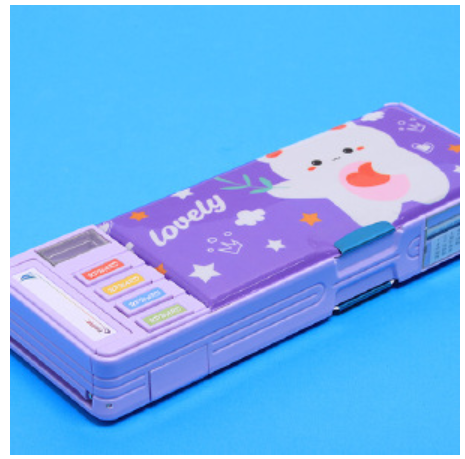 Kotak Pensil Anak Multifungsi dengan Kalender & Penyimpanan Serbaguna - Desain Kartun Lucu