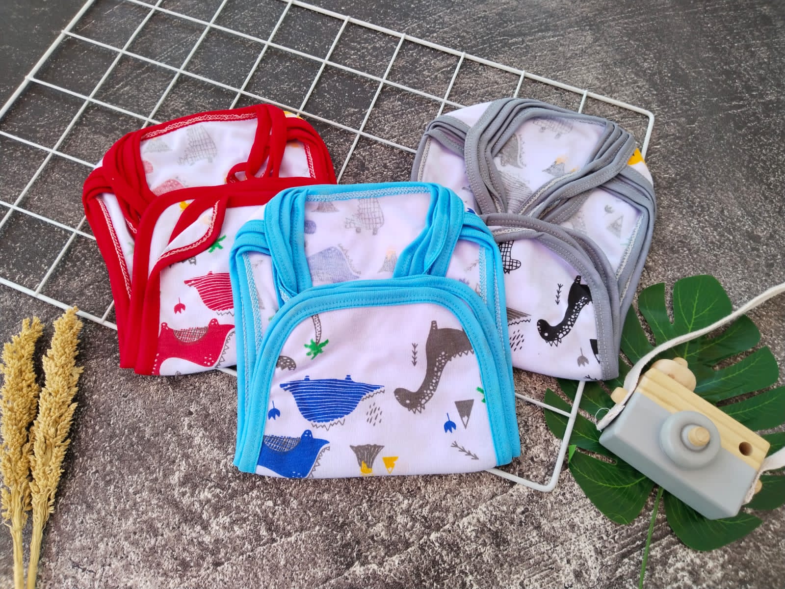 12 Pcs Popok Kain Bayi Baru Lahir Gambar Dinosaurus 0-3 Bulan / 6 Pcs Popok Kain Bayi