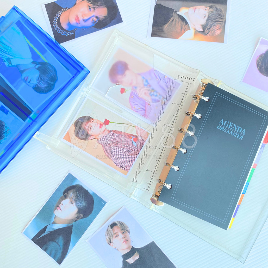 Binder Ring A6 Agenda Transparan Organizer / Diary Journal Acrylic - Putih