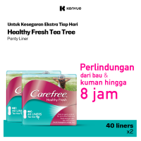 [Paket isi 2] Carefree Healthy Fresh Panty Liner Pembalut Wanita dengan Perlindungan dari Bau & Kuman 40 pads