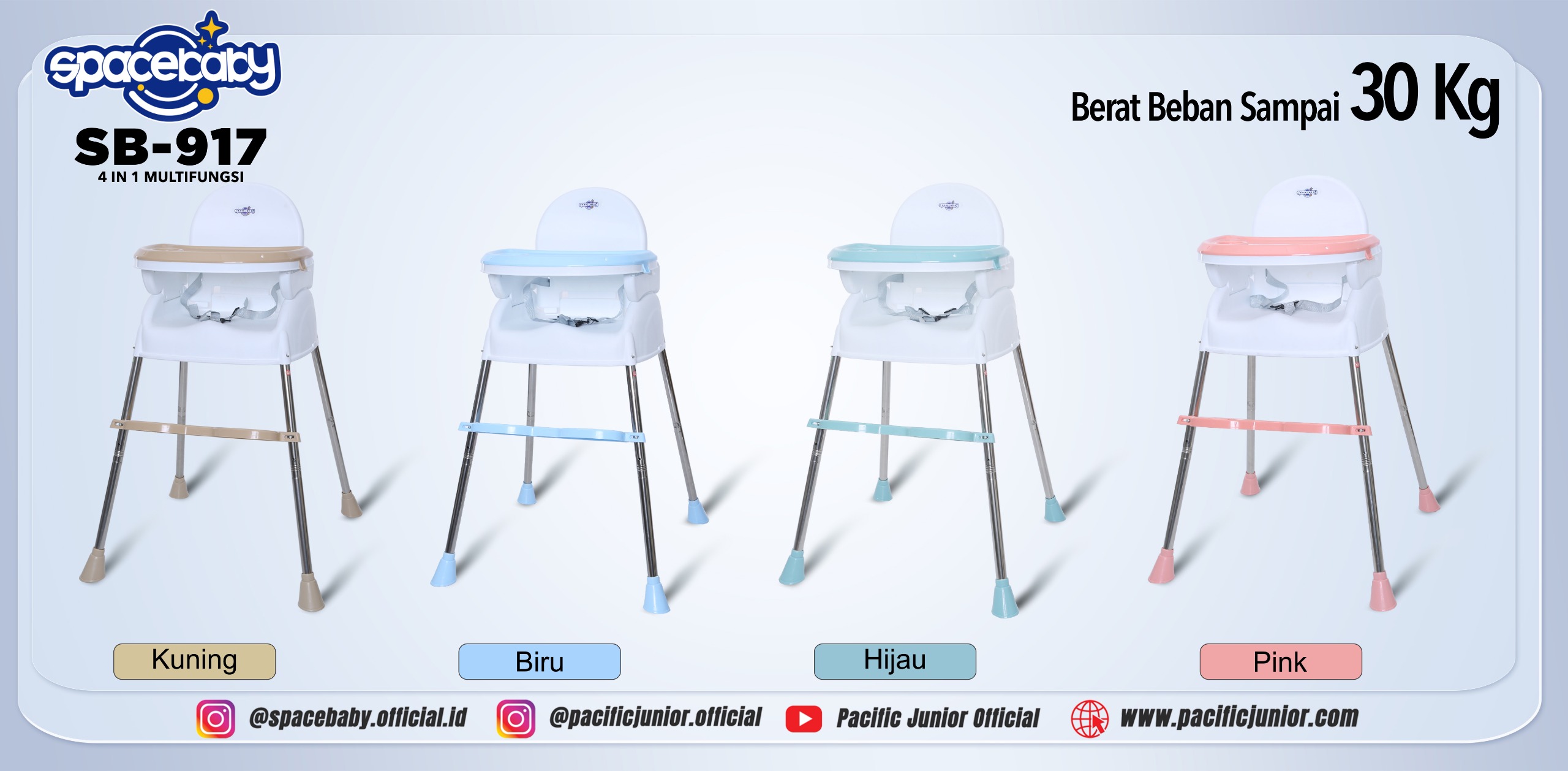 Space Baby SB 917 Baby Booster & High Chair Kursi Makan Bayi Spce Baby / SB 925 // 925AP / HC-100 // chair 6in1 SANRIO