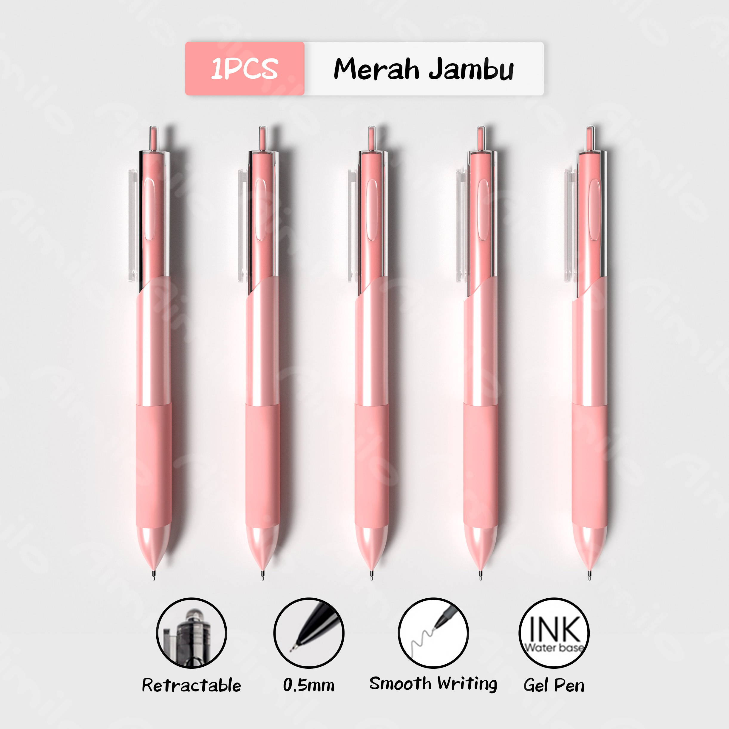 [READY] Aimilo Gel Pen Pulpen Gel Retractable 4 Warna 0.5mm 1 PCS