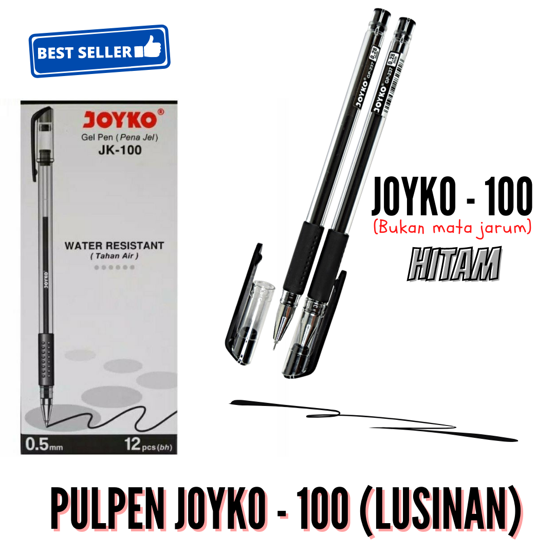 Pulpen Joyko / Pulpen Tinta Gel Joyko / Pulpen Joyko (JK100) (JK100NT)JK Mata Jarum 0.5mm / 1 Pax (12pcs) / Keep Blessing