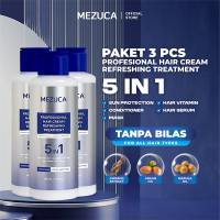 [Dapat 3 PCS] MEZUCA Profesional Hair Cream Refreshing Treatment Tanpa Bilas 5in1 Sun Protection Conditioner Vitamin Serum Masker Rambut  Efek Salon