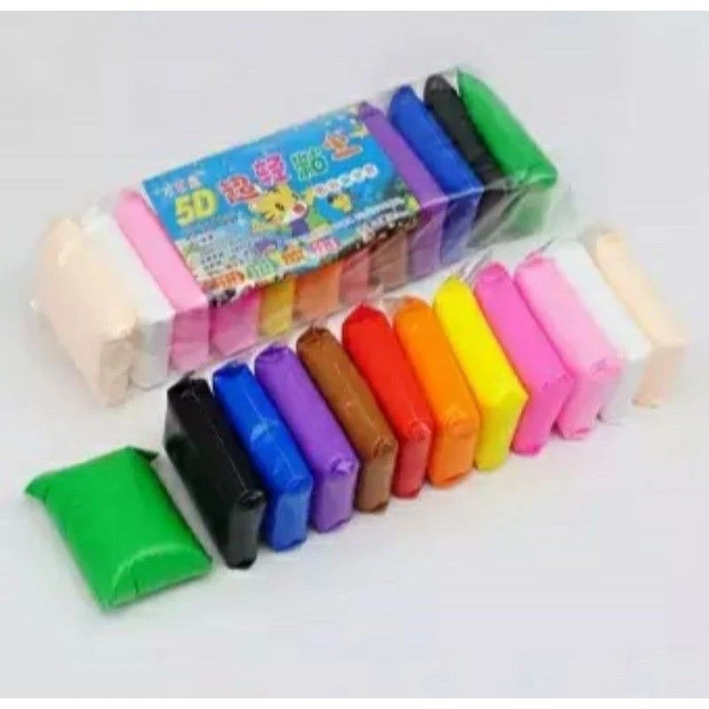 LARIS-CLAY MAINAN ANAK ISI 12PCS EDUKASI MALAM LILIN SLIME MURAH CLAY DOUGH