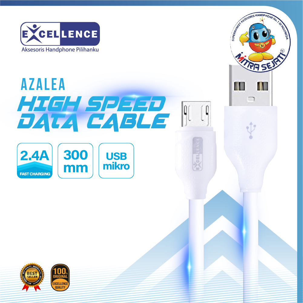 Kabel Data Micro Usb Excellence Azalea 30cm - 1KDMICAZAE