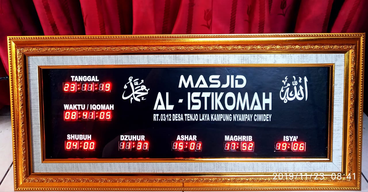 jam sholat digital 5 jadwal ukuran 75x30