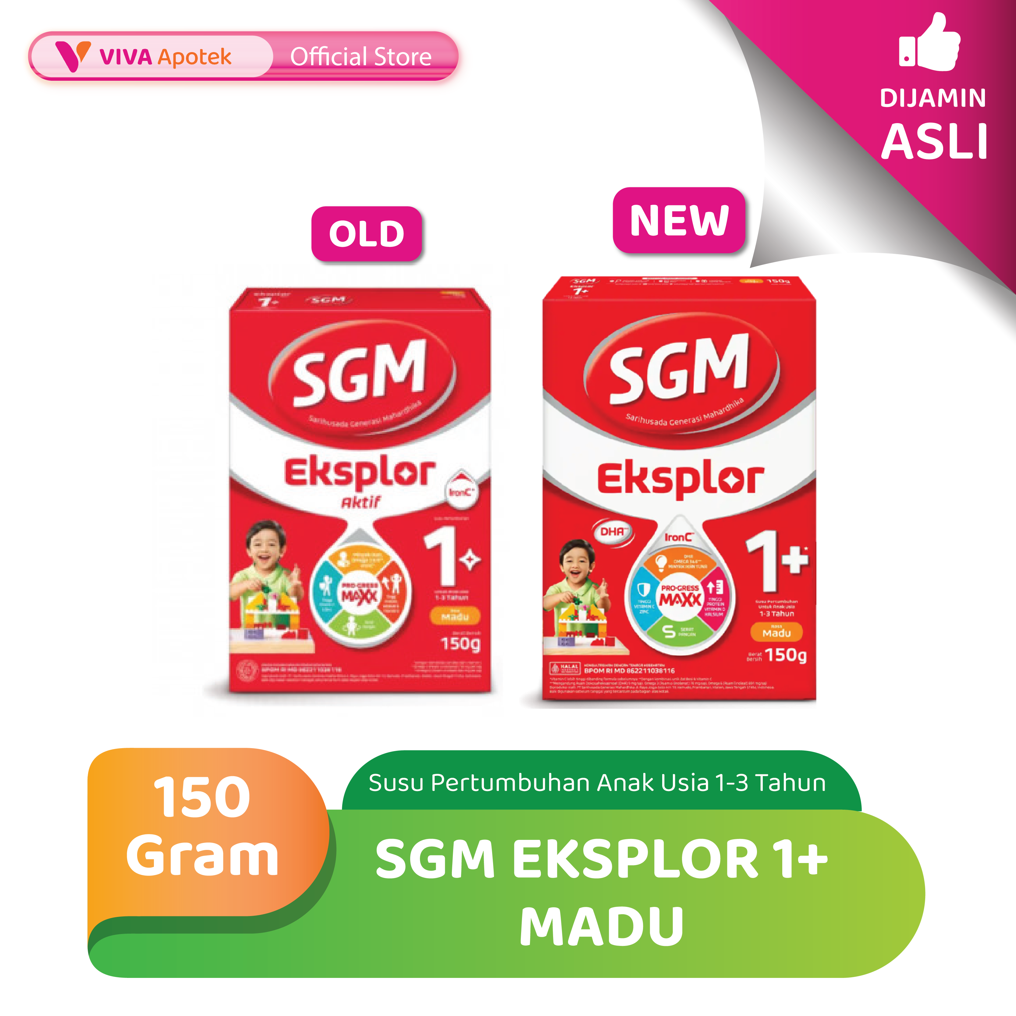 SGM Eksplor 1 Plus Madu Susu Formula Usia 1-3 Tahun (150 Gram)