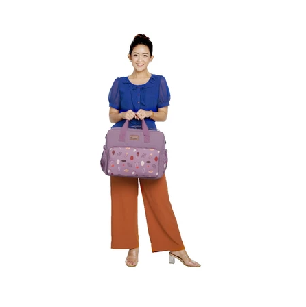 Snobby Tas Bayi Besar Diaper Bag Multifungsi Flamingo Series Aplikasi Saku Print