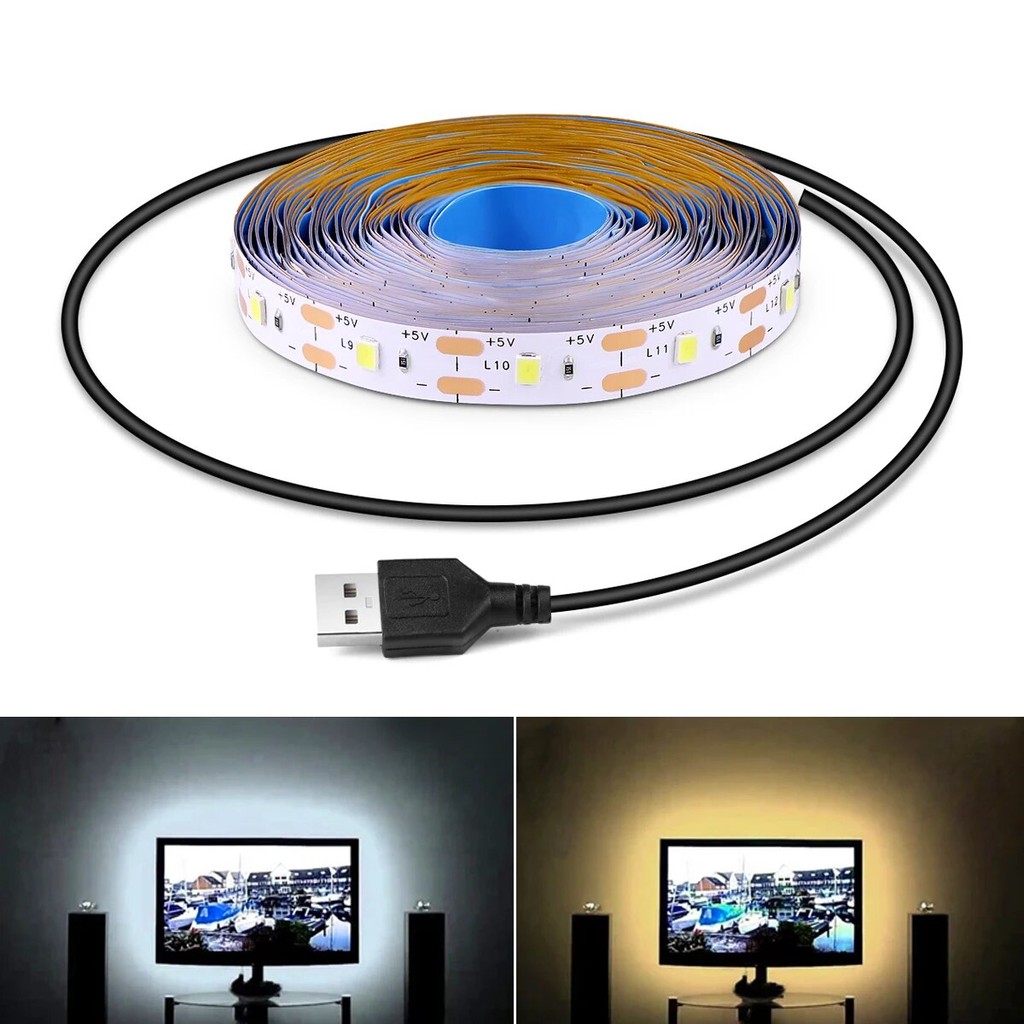 LED Strip 5V USB 2835 Flexibel Light Tape 0.5m-5m Lampu Led Strip Lights Tv Backlight