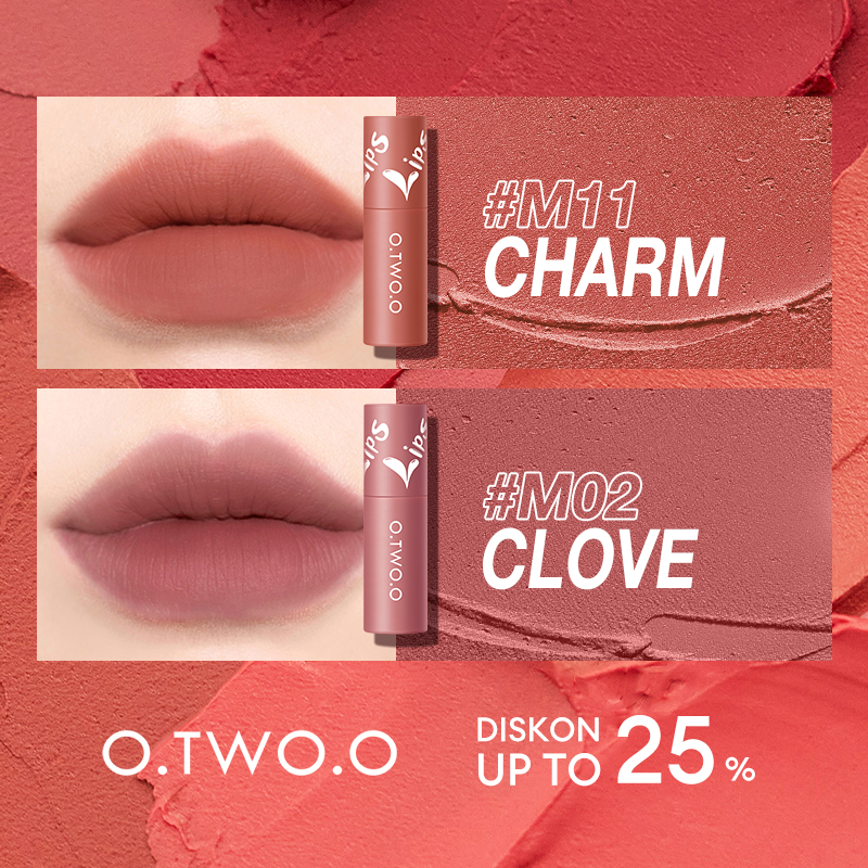 O.TWO.O Velvet Matte Liptint Lip & Cheek Mud Dual-use Lip Clay High Pigmented Long Lasting Not Dr...