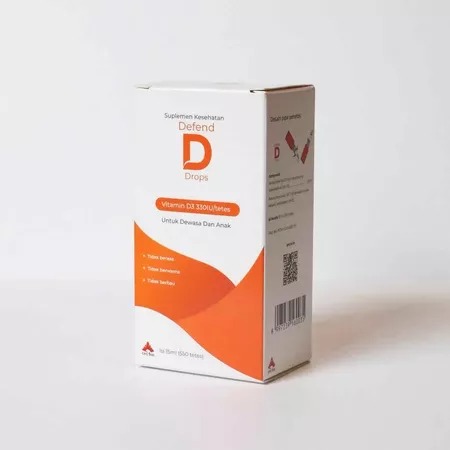 Defend D Drops Vitamin D3 Tetes Untuk Bayi / Anak/Dewasa 330IU/Tetes 15ml (550 Tetes)/Botol
