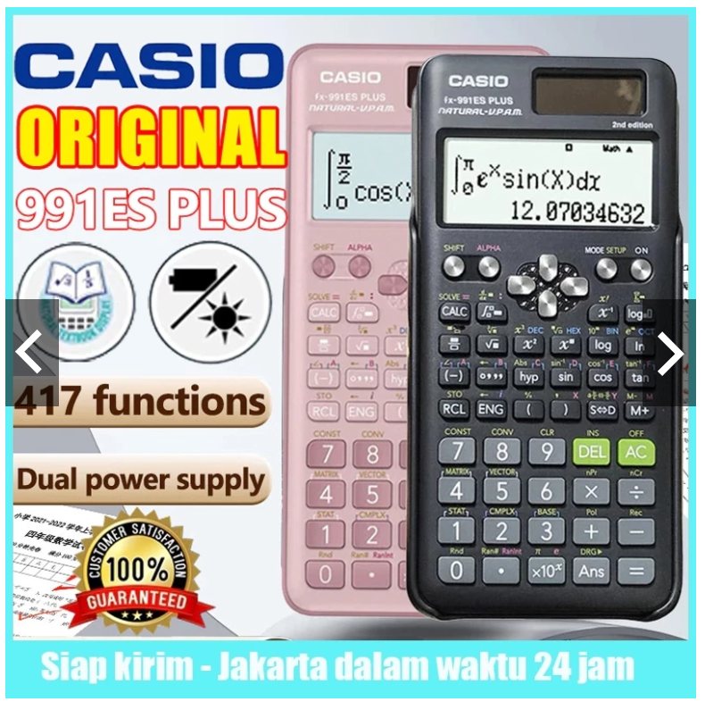 Ujian Kalkulator Ilmiah Multifungsi CASIO Original FX-991ES Plus Display perlengkapan sekolah