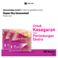 [Paket isi 2] Carefree Super Dry Unscented Panty Liner Pembalut Wanita untuk Kesegaran & Perlindungan Ekstra 40 pads