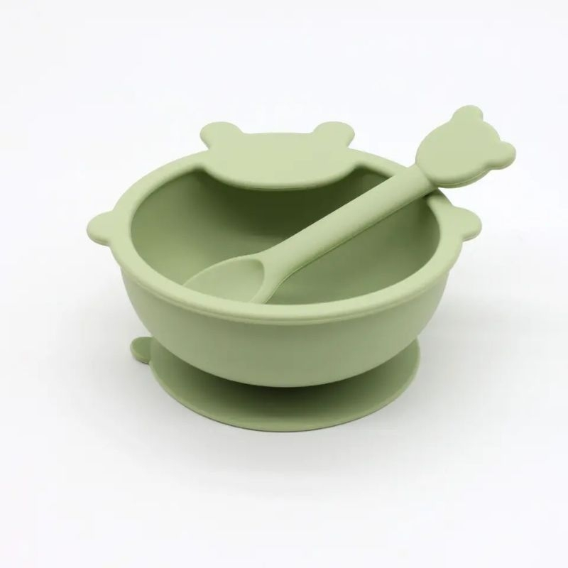 Mangkok & Sendok Bayi Silicone Anti Tumpah Food Grade BPA FREE