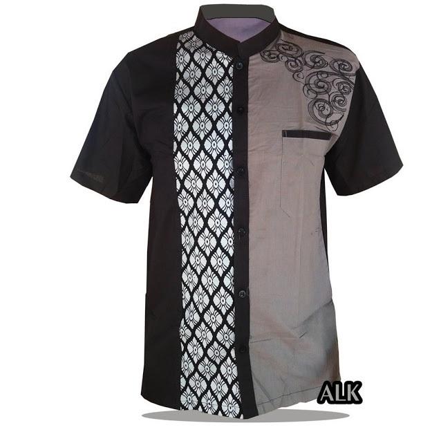 KOKO BATIK BORDIR ABU PENDEK BUSANA MUSLIM koko batik bordir abu pendek busana muslim