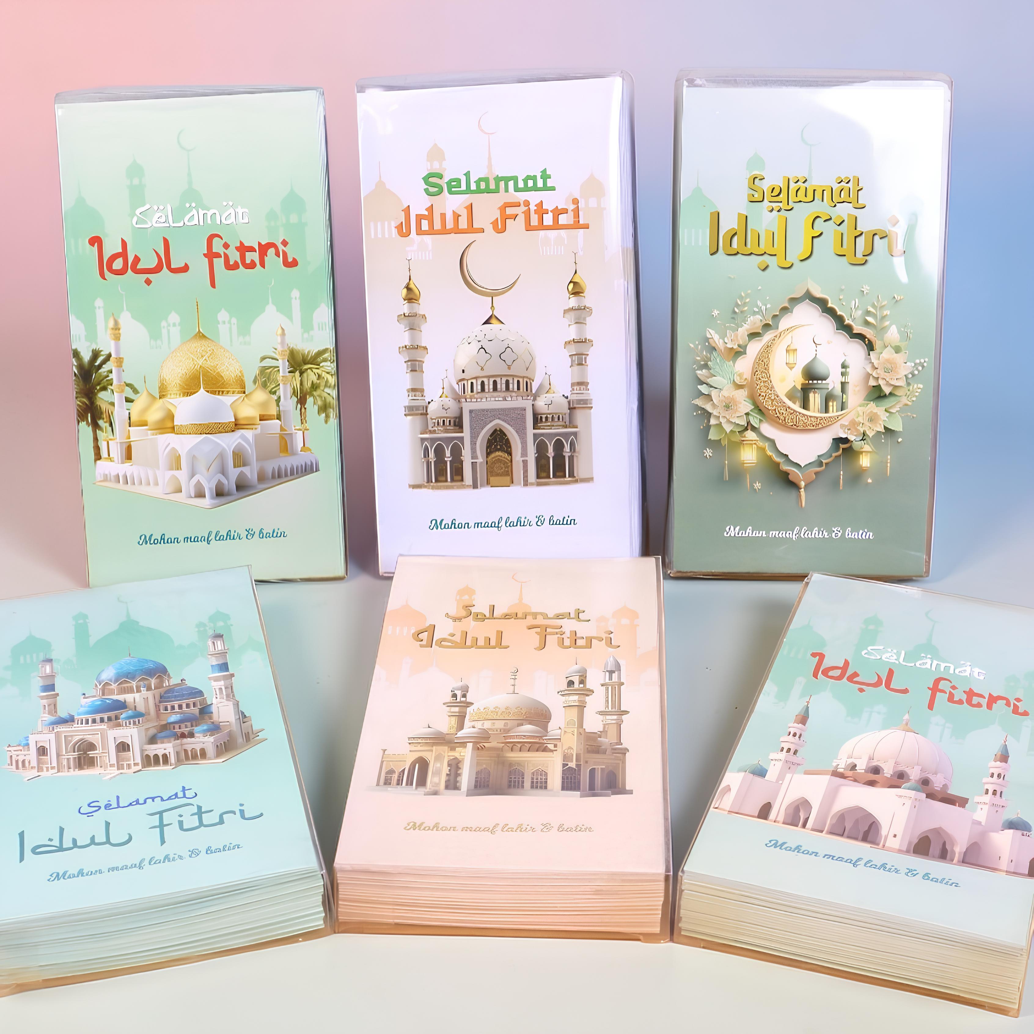 [COD] 100pcs Amplop Lebaran Idul Fitri Bahan Tebal Desain Elegan Amplop Besar Amplop Panjang Murah