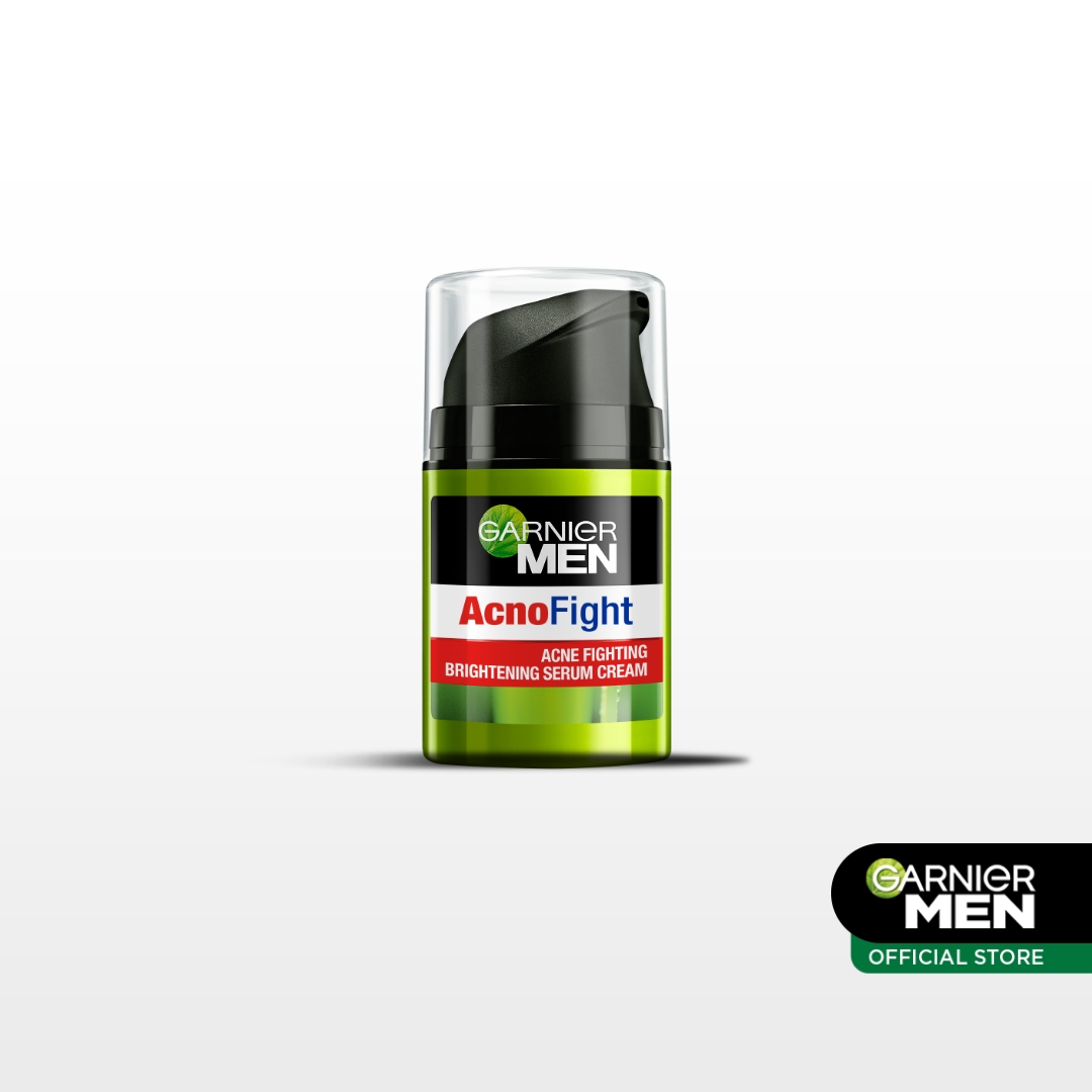 Garnier Men Acno Fight Acne Fighting Brightening Serum Cream Skin Care - 40ml (Pelembap Wajah Pri...
