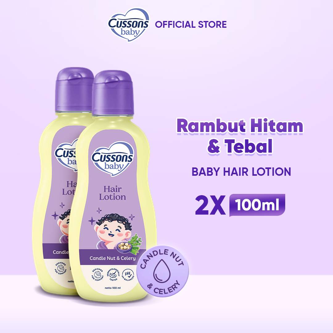 [Paket isi 2] Cussons Baby Hair Lotion Candle Nut & Celery 100ml