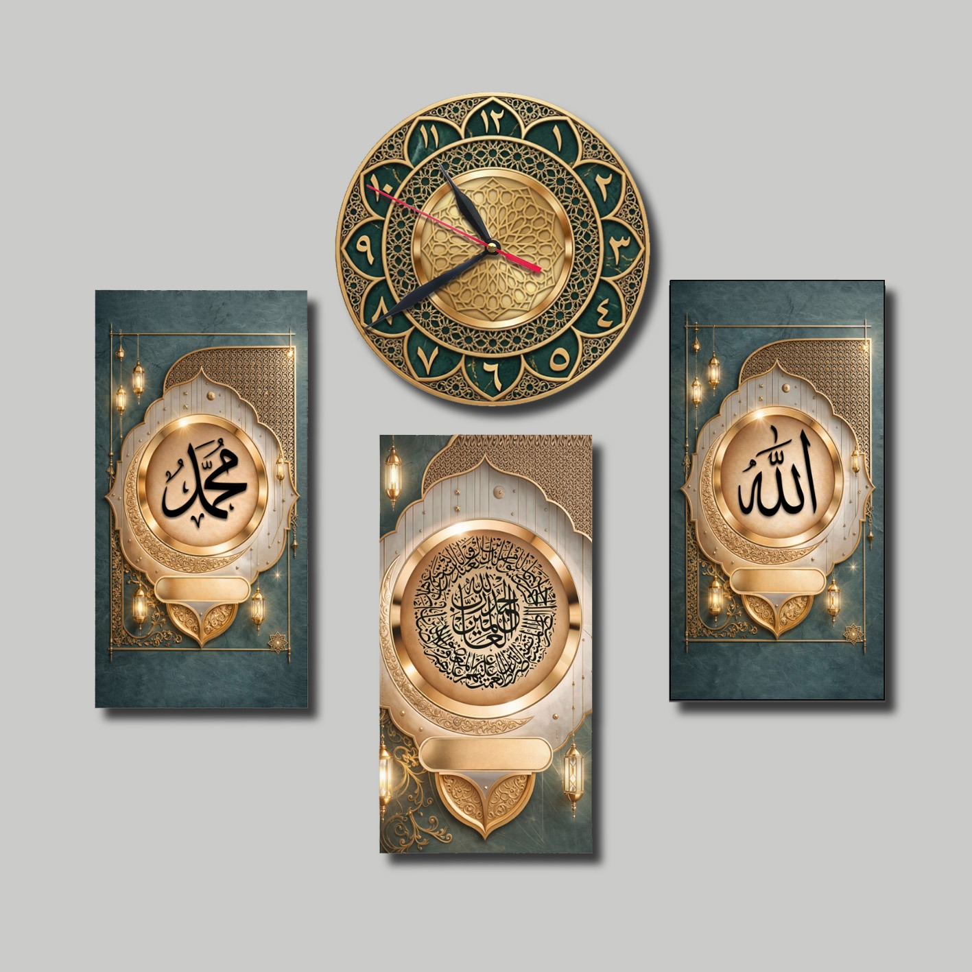 Jam Dinding Aesthetic SET 4pcs Hiasan Dinding 3D Menyala Lampu / Wallclock Hiasan Dinding Ruang Tamu Minimalis