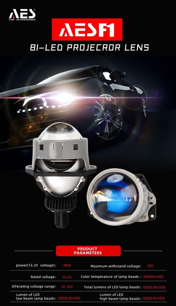 Projector BILED F1 AES 3 Inchi Bluefirm Dual Chip Led 58 W