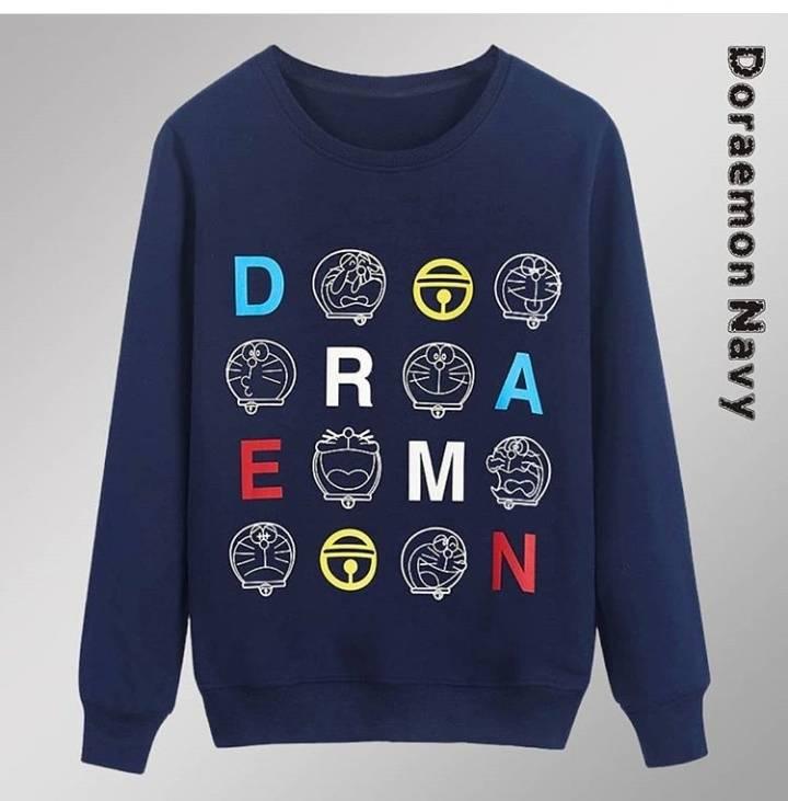 BAYAR DITEMPAT Jaket Sweater Hoodie DORAEMON WANITA NAVY /Jaket Korea Jaket Suiter - Jaket Sweater