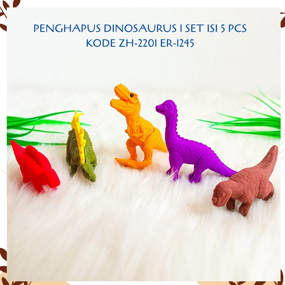PENGHAPUS DINOSAURUS 1 SET ISI 5 PCS KODE ZH-2201 ER-1245 KARAKTER ERASER HAPUSAN PENSIL SETIP STIP ALAT TULIS KANTOR SEKOLAH MURAH TERMURAH COD
