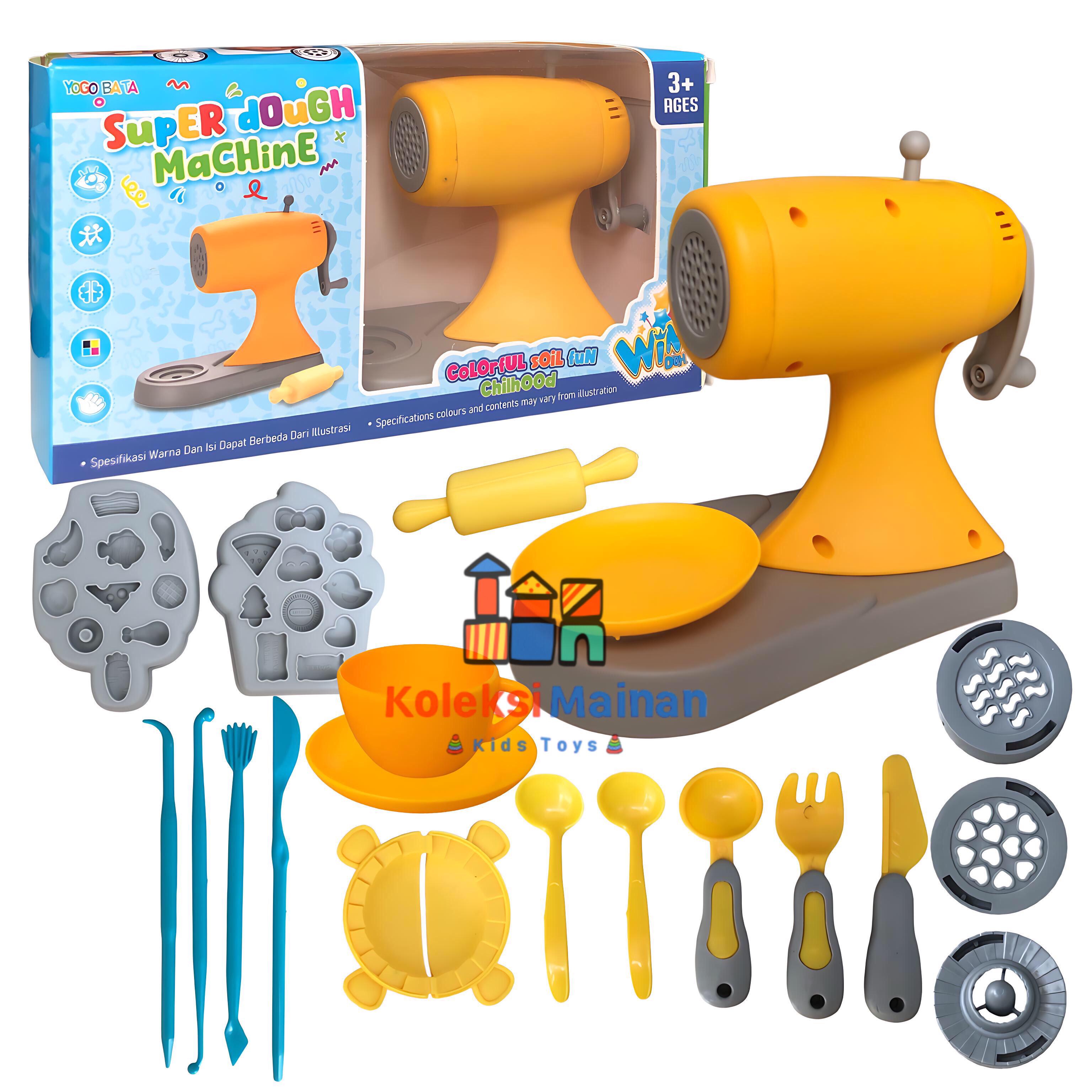 Mainan Edukasi Anak Mesin Cetakan Mie Lilin Plastisin Playdough Noodle Machine Play Fun Doh Set