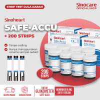 Sinocare Isi Alat Cek Gula Darah Safe Accu BGM Strip (50 / 100 / 150 / 200 pcs)