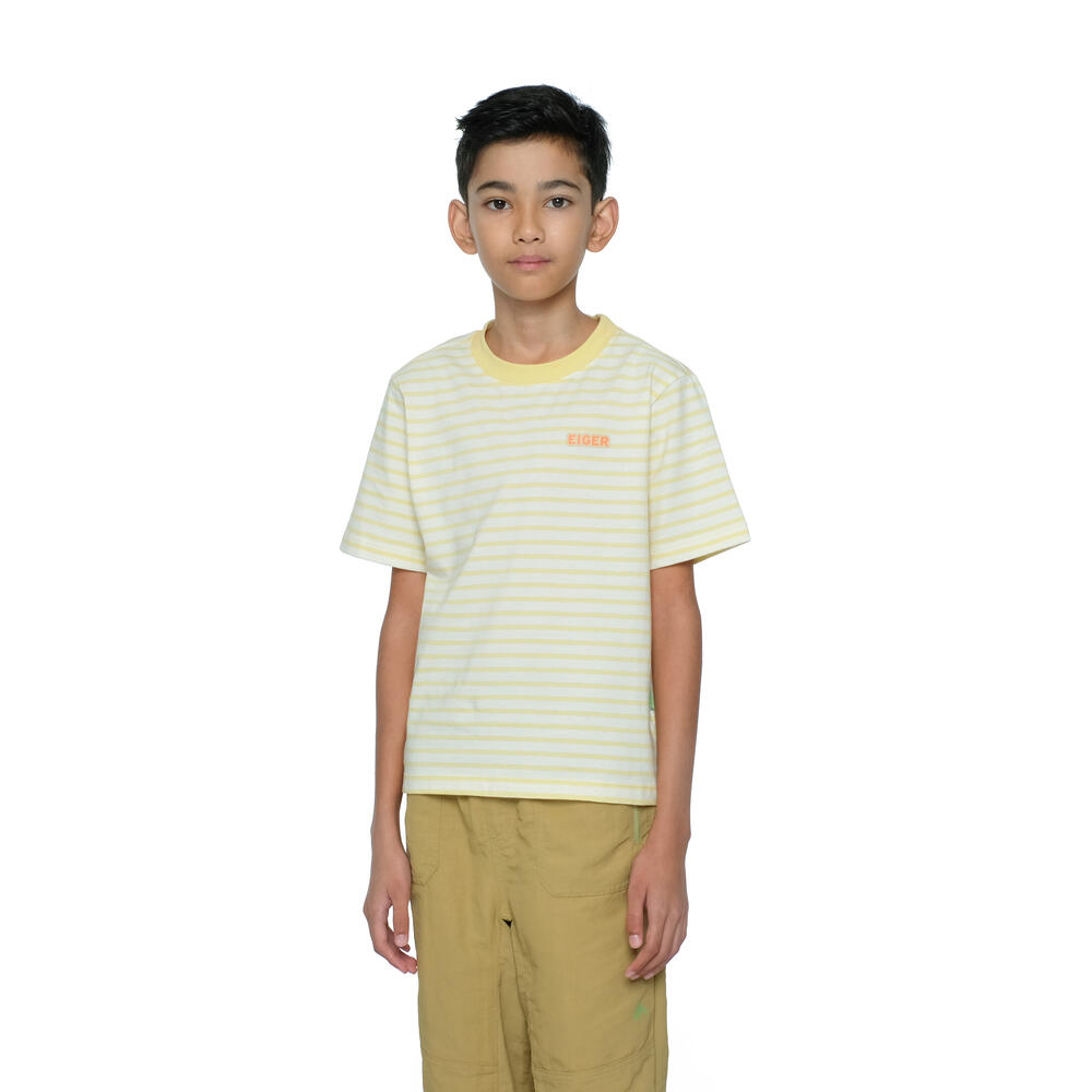 910009615 JR MOORLAND STRIPE SS TEES - YEL