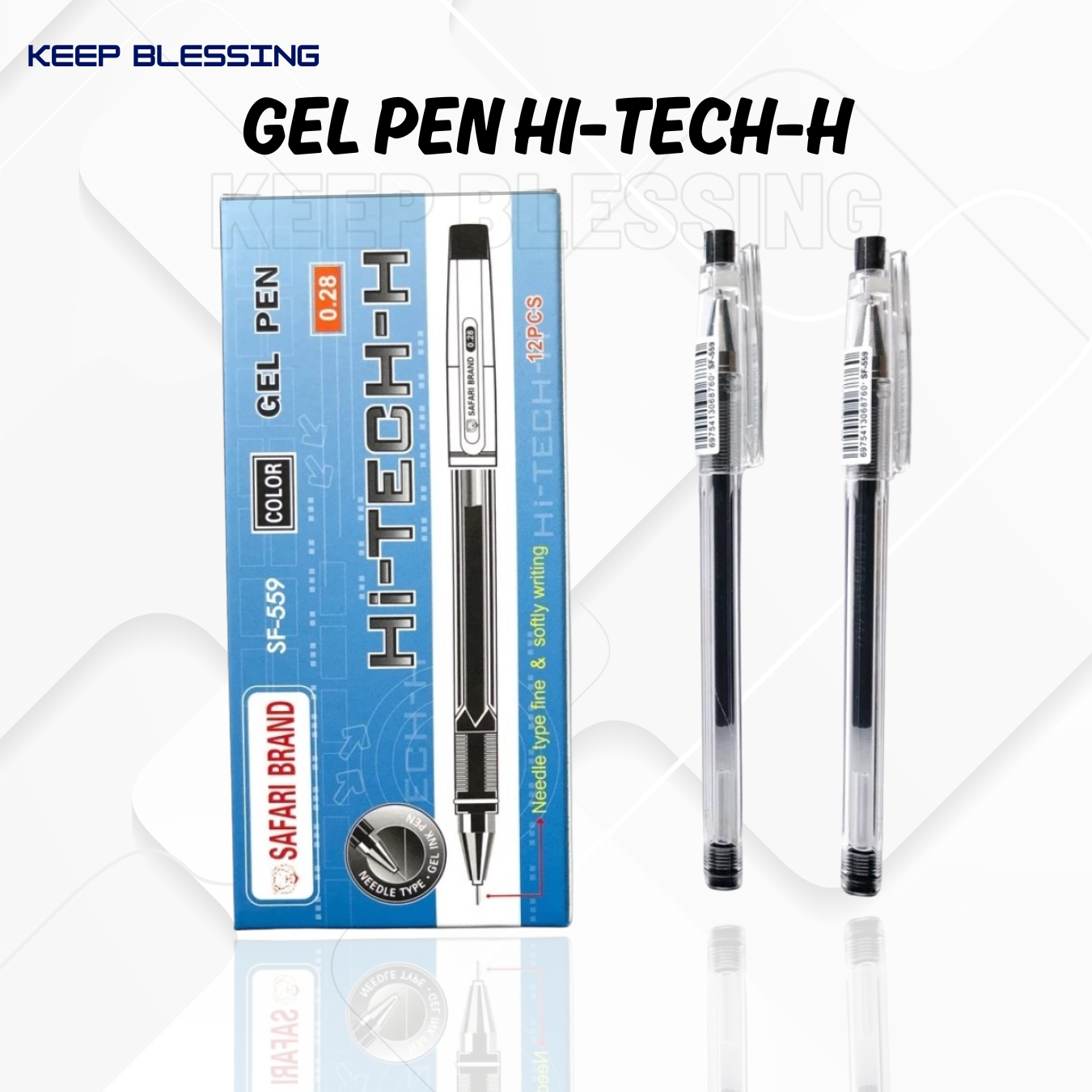 (1pack) Pulpen/Gel Pen Hi-Tech-H / Hitam 0.28mm / Pulpen Gel / Bolpen Gel / Pena Gel / Keep Blessing
