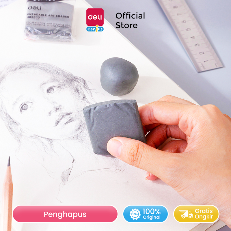 Deli School Eraser / Penghapus Elastis Bisa Dibentuk Sesuai Keinginan EH02610