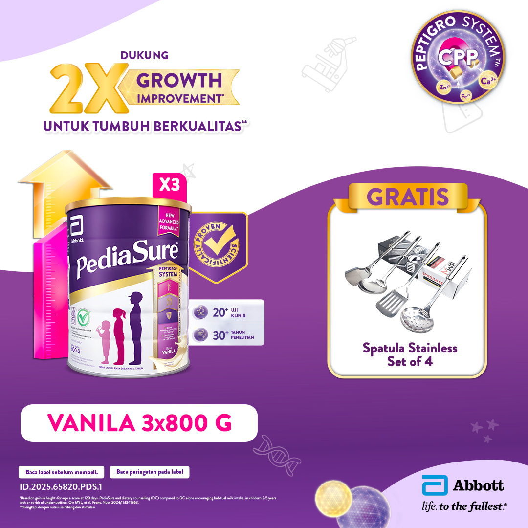 PediaSure Vanila (1-10th) 3x800gr - Nutrisi Pertumbuhan