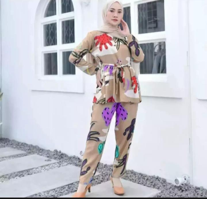 SETELAN MOTIF KAKTUS WANITA TERBARU // SETELAN KAKTUS MEWAH setelan motif kaktus wanita // setelan kaktus mewah