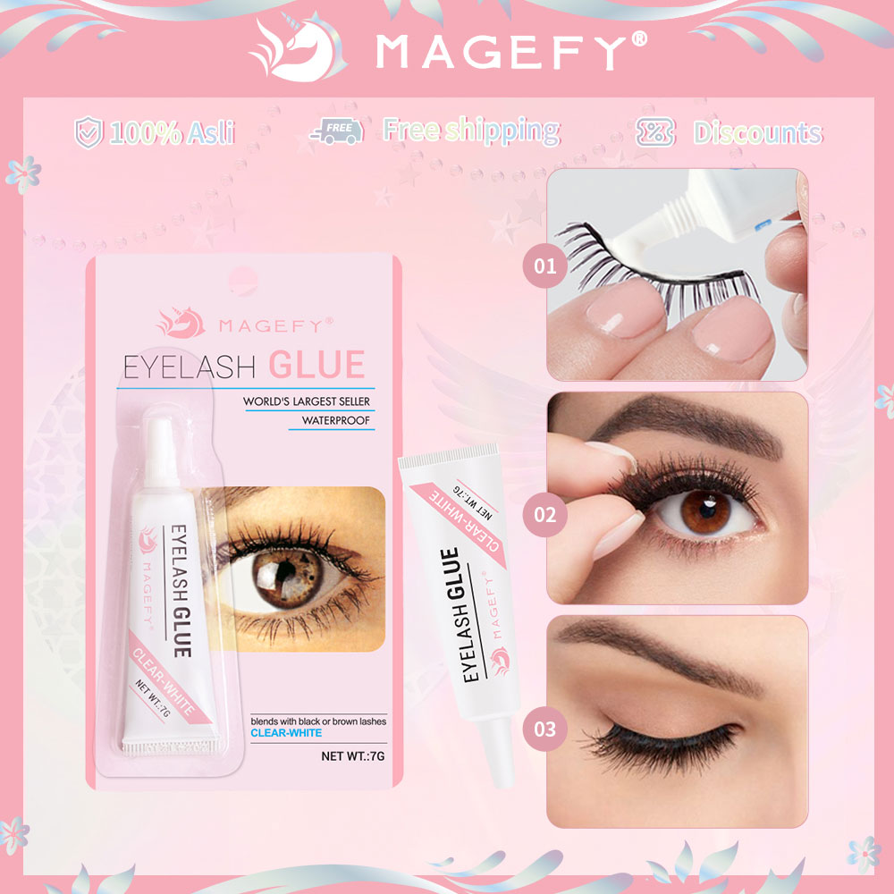 MAGEFY Lem Bulu Mata Palsu Bening Dan Hitam False Eyelashes Glue Clear Black Bukan DUO 7161