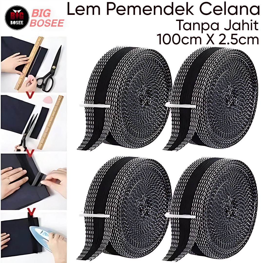 BB7 - Lem Jeans Pemendek Celana Tanpa Jahit 100cm Self Adhesive Pants Perekat Celana Jeans Instant