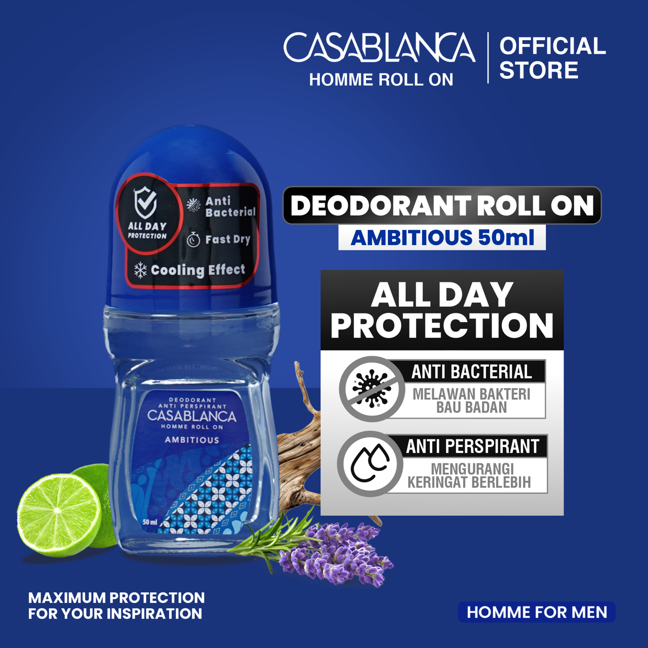 Casablanca Roll On Men Blue 50ml